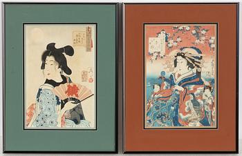 Tsukioka Yoshitoshi and Utagawa Kunisada, Female portraits.