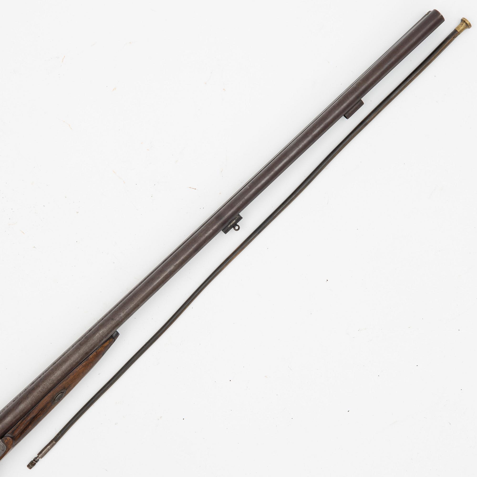 Percussion gun, double barreled, second part of the 19th century.