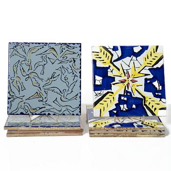 Salvador Dalí, efter. Kakelplattor, 12 st, lergods, Spanien.