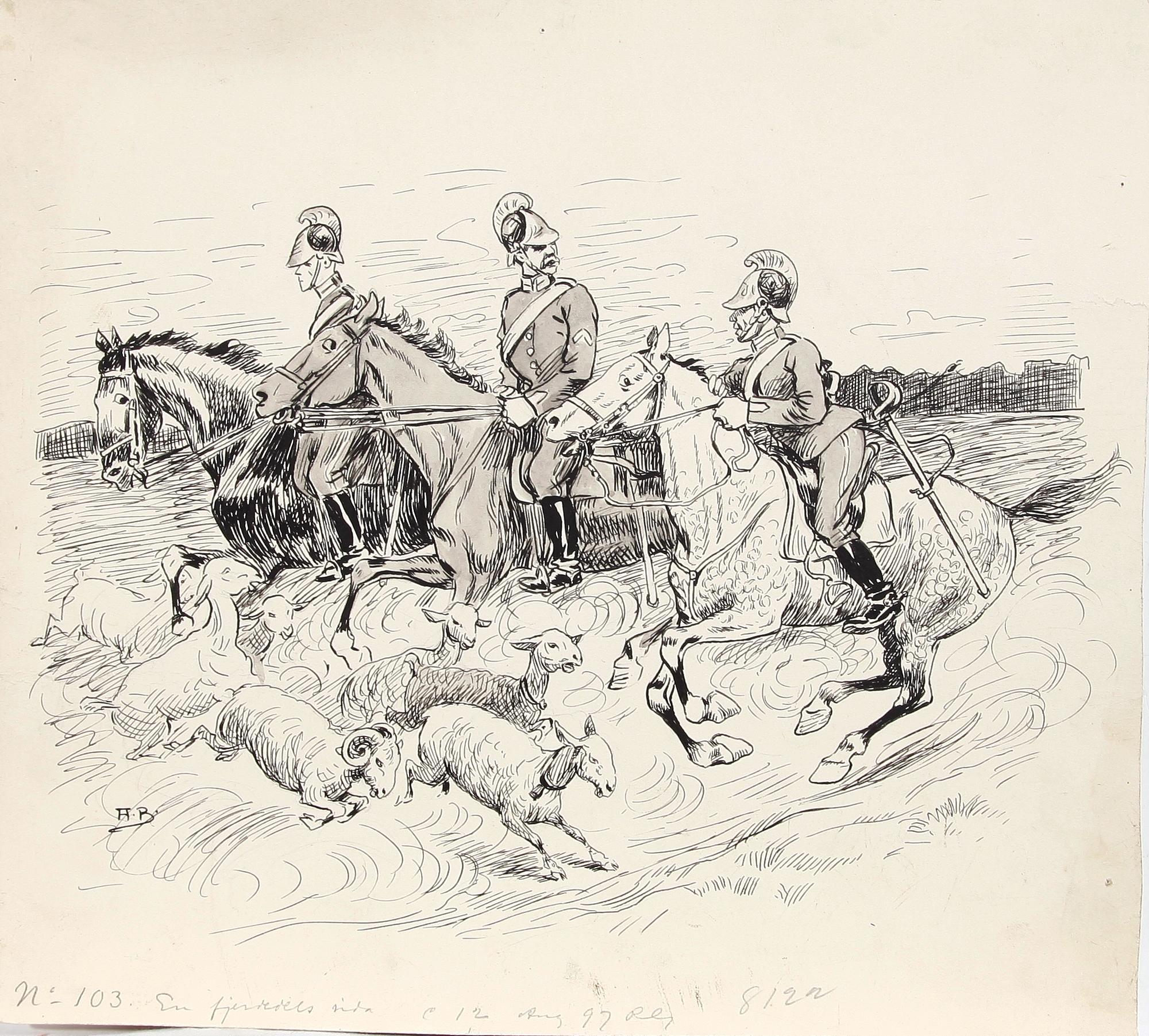 AXEL BÄCKMAN, tuschteckningar, 4 st. Sign.