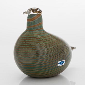 Oiva Toikka, a glass bird signed O. Toikka Nuutajärvi.