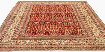 An antique Agra carpet, North India, c. 470 x 370 cm.