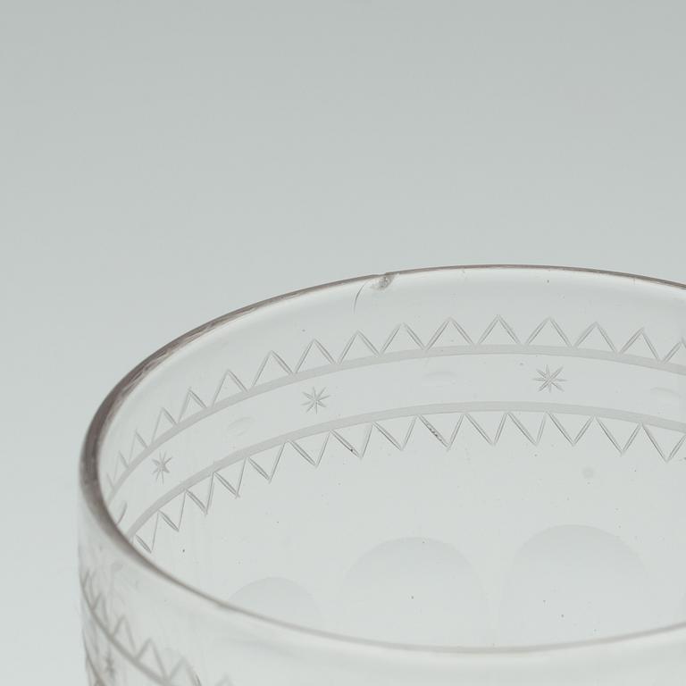 TWELVE GLASSES, 19th century.