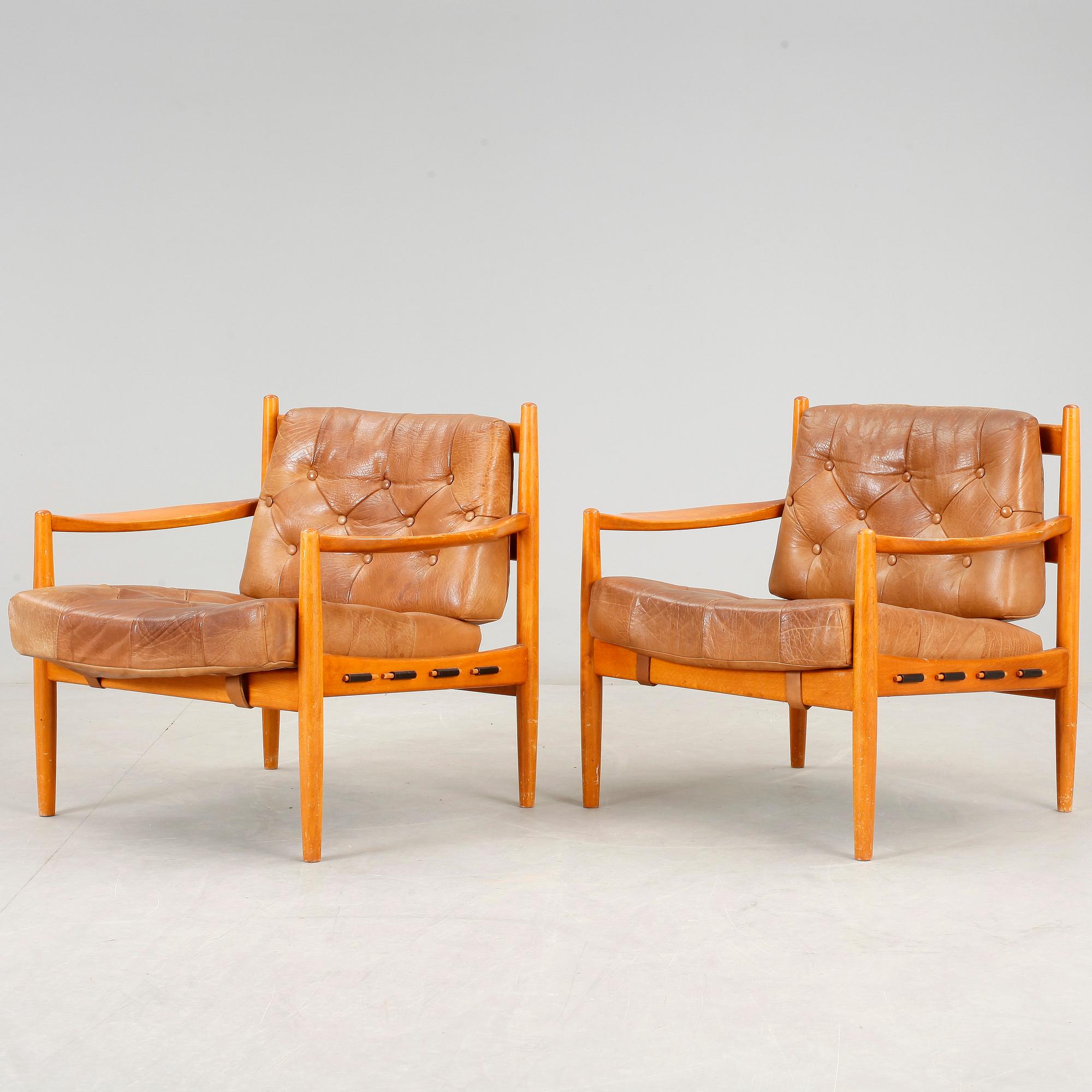 FÅTÖLJER, ett par, "Läckö", OPE, Ingemar Thillmark, 1960-tal.