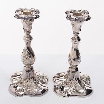 Candelabra, 2+2 pcs, silver, Thorvald Marthinsen Silverware Factory, Tönsberg, Norway, 20th century.