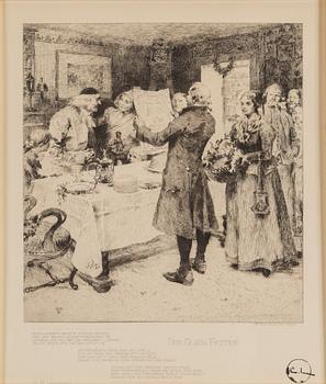 CARL LARSSON, Etching, 1896, printed signature.