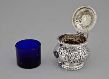 SENAPSKANNA, silver, London, England, 1825. Ca 197g, exkl insats.