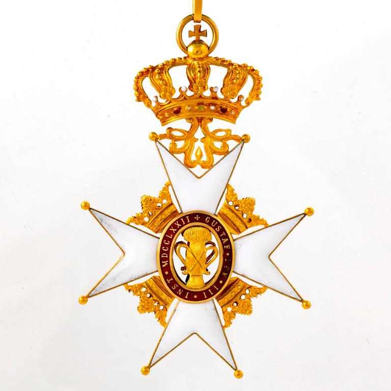 Vasaorden, enamel on gold 18K CF Carlman.