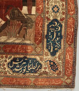 A RUG. A semi-antique Kashan a so called Motachem. 211 x 136,5 cm.