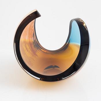 Lena Bergström, a glass sculpture, 'Saturnus' from the series 'Planets', Kosta Boda, Sweden.