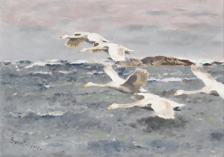 Bruno Liljefors, Flying Swans.
