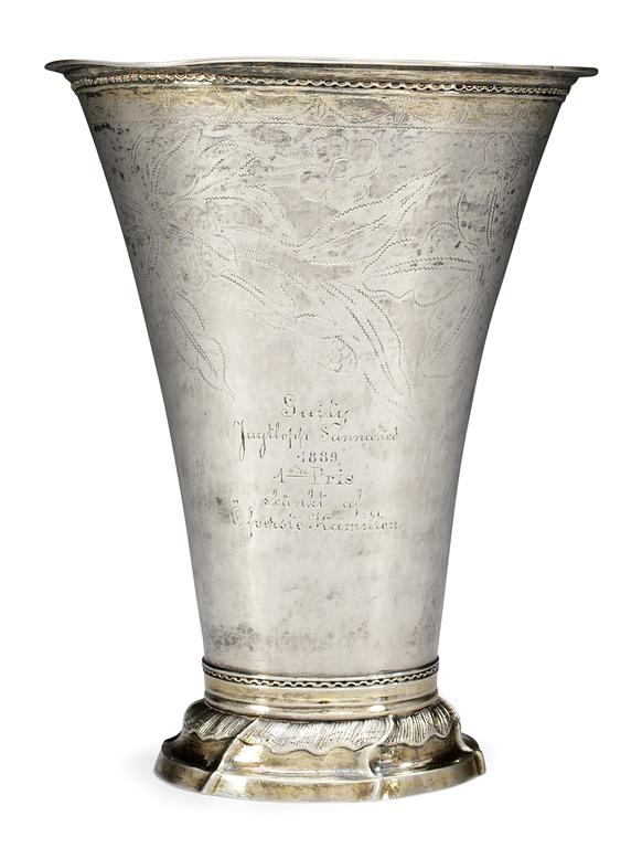 A Swdish 18th cent silver beaker, marks of Anders Hjulström, Köping 1792.