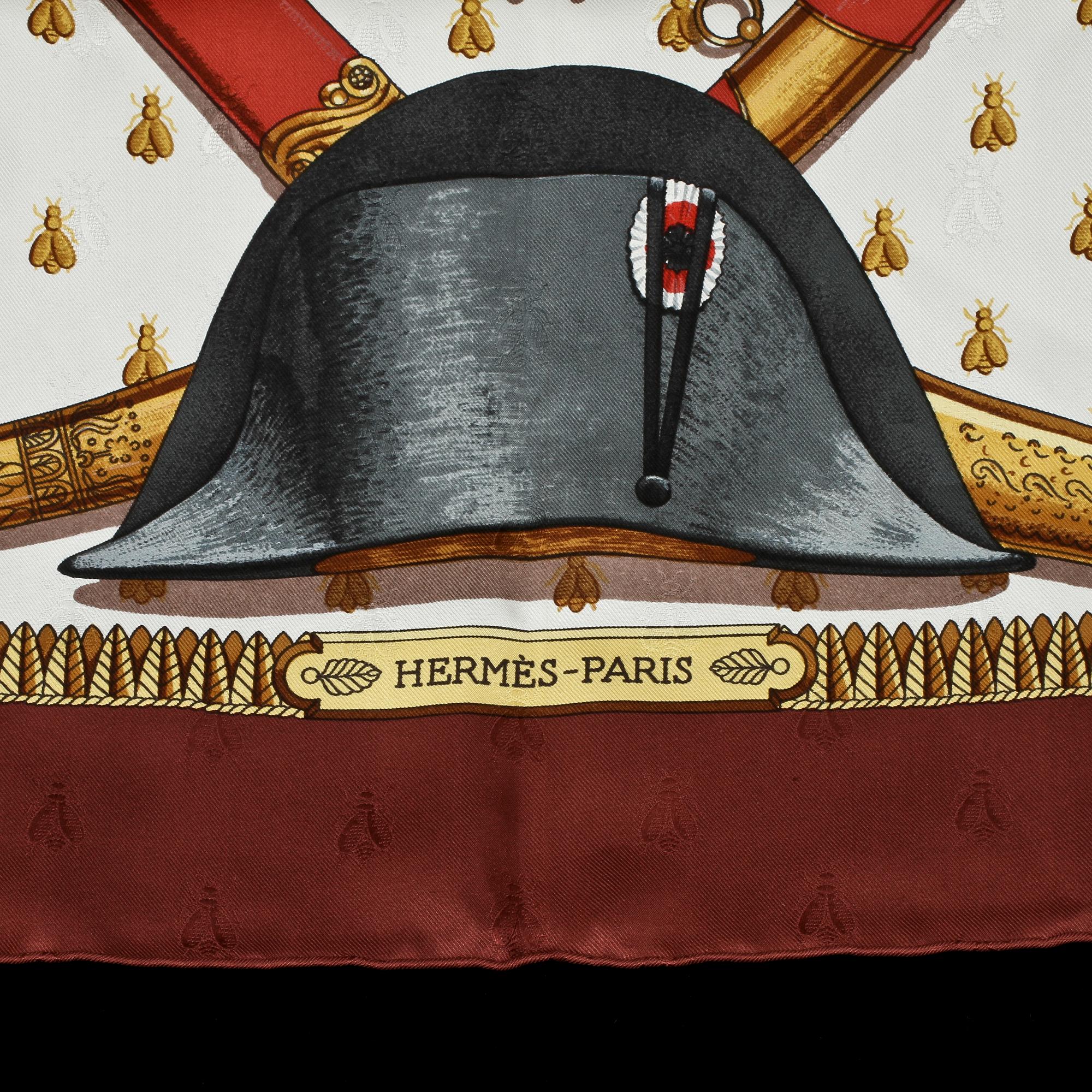 SCARF, jacquard silke med invävda bin, "Napoleon", design Philippe Ledoux, Hermès, Paris.