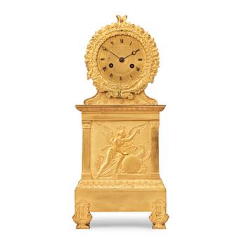 1488. A French Empire 19th century gilt bronze mantel clock.