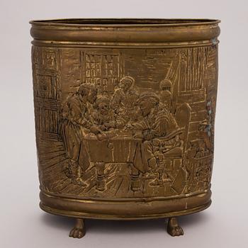 A brass unbrella stand, probably the Netherlands, the first half of the 20th century.