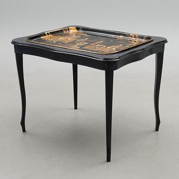 A tray top table with Chinese motif, mid-20th Century.