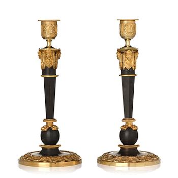 178. A pair of Empire presumably Russian, Moscow candlesticks from around 1820.