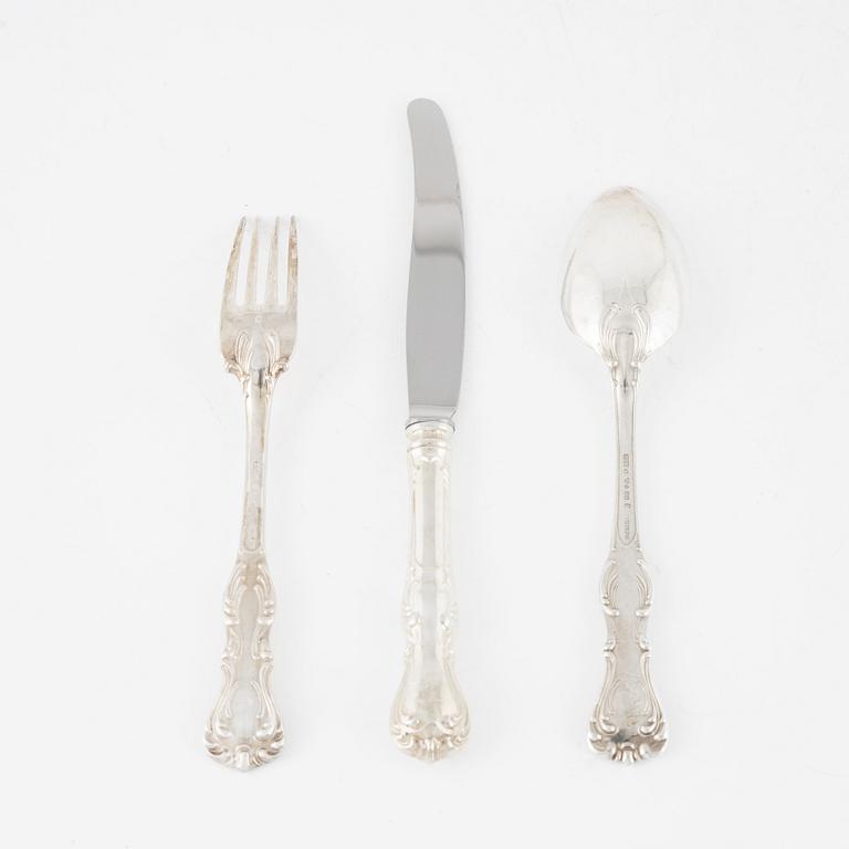 Besticksuppsättning, 36 delar, sterlingilver, "Prins Albert", C.G.Hallberg, Stockholm, 1960.