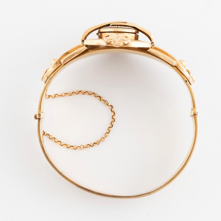 Armband 18K guld och emalj, 1800-tal.