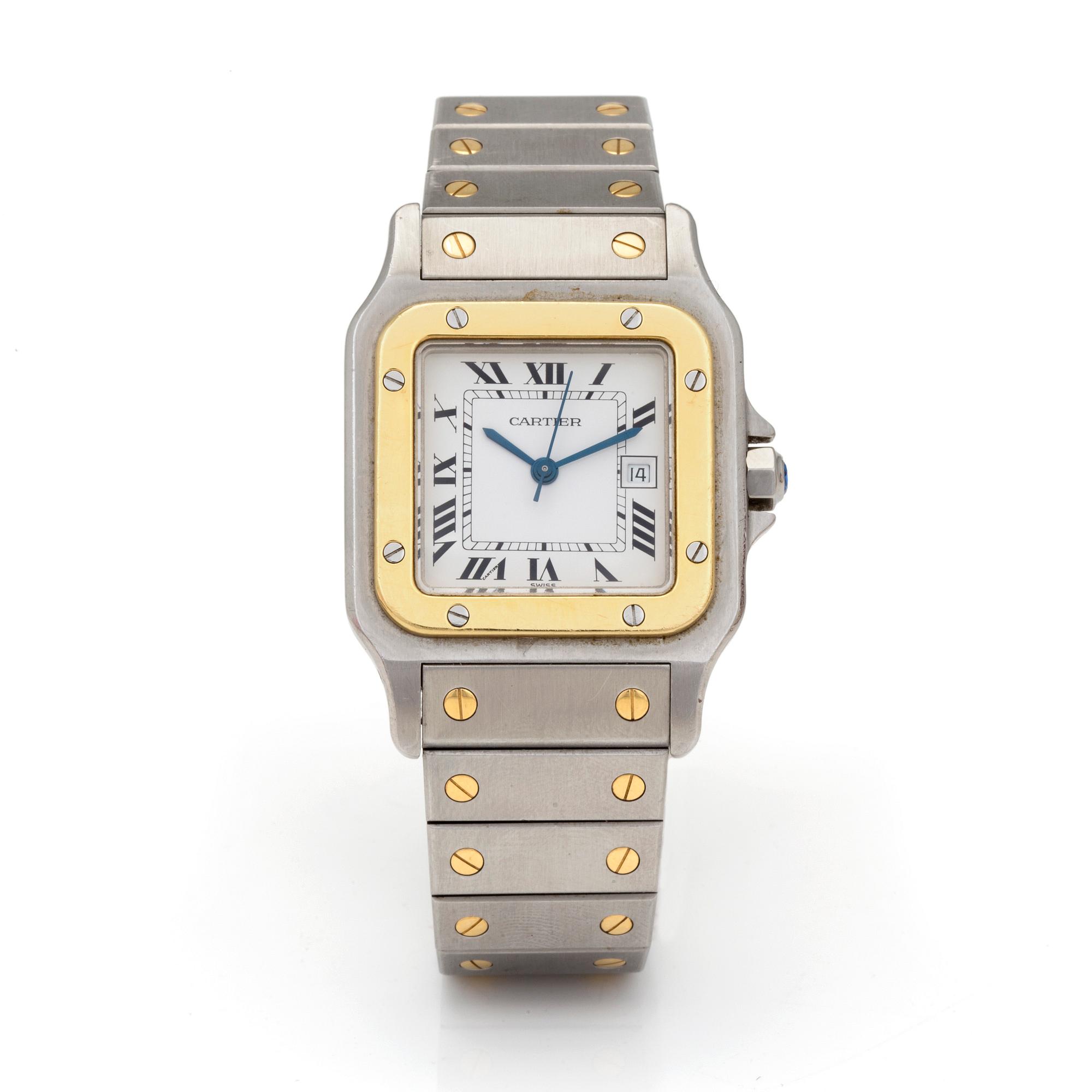 CARTIER, Santos, wristwatch, 29 x 28 (41) mm,