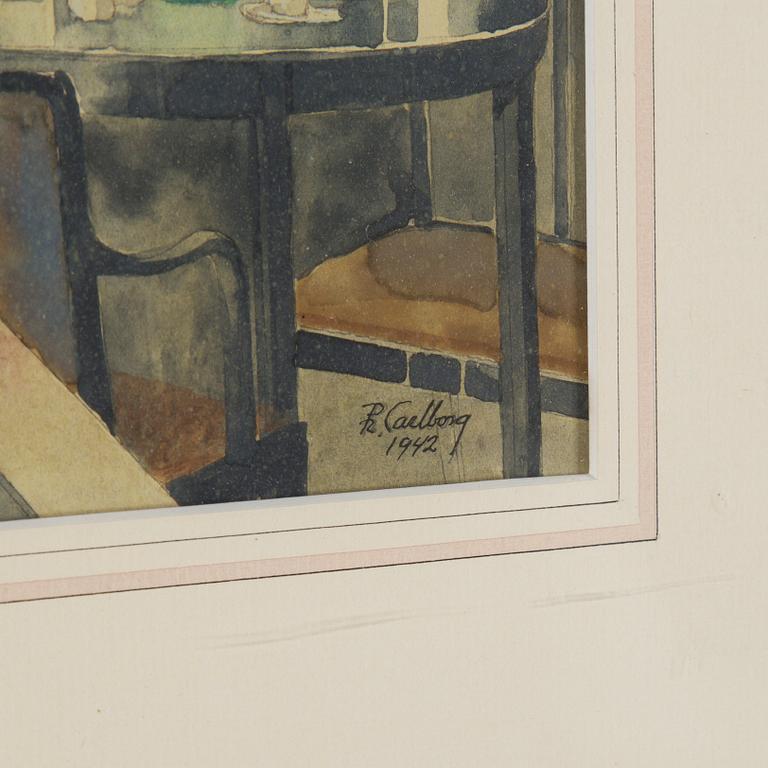 RUDOLF CARLBORG, 2 st, akvarell med täckvitt på papper, signerad R. Carlborg och ena daterad 1942.