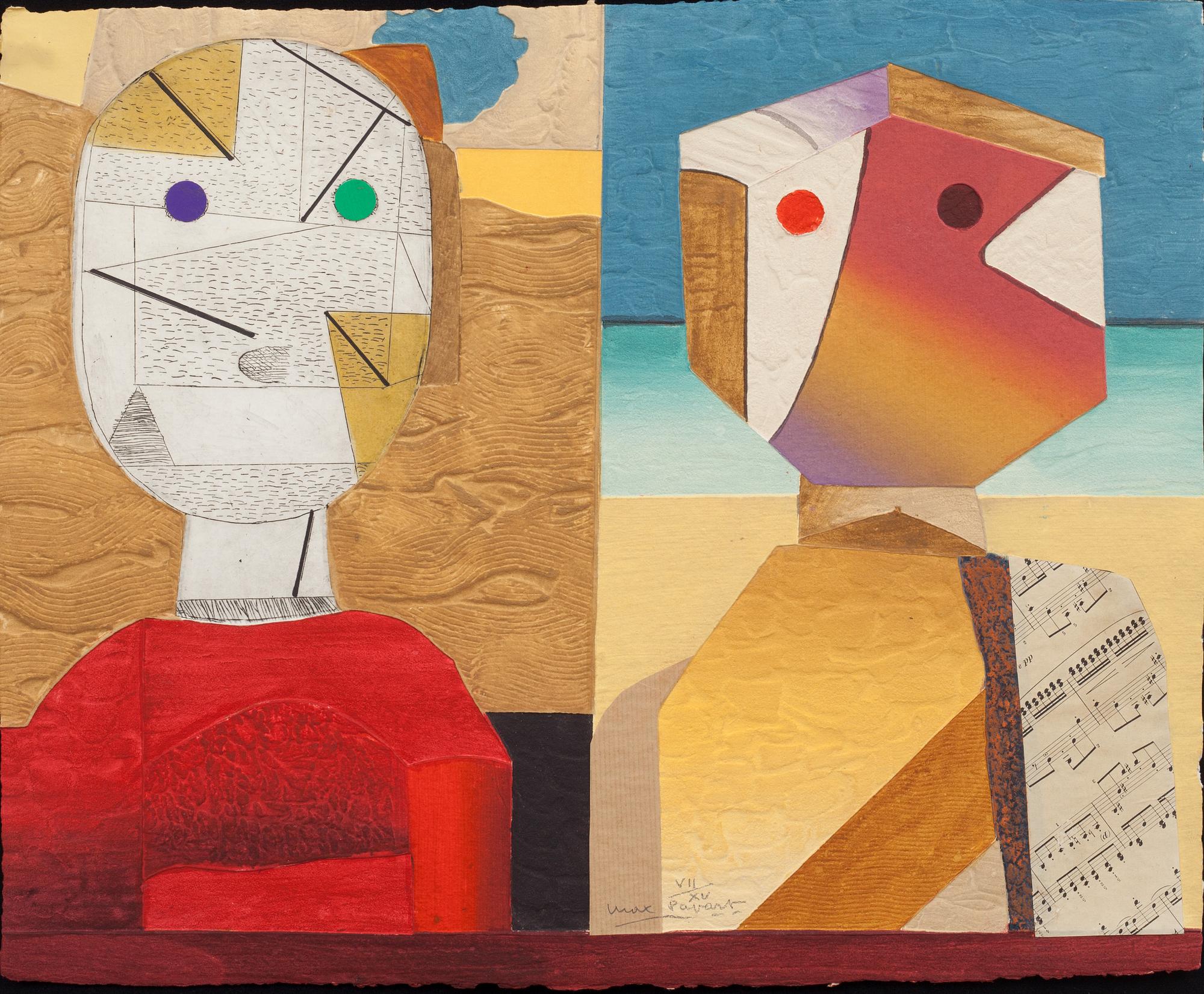 MAX PAPART, carborundum med collage. Signerad och numrerad VII/XV.