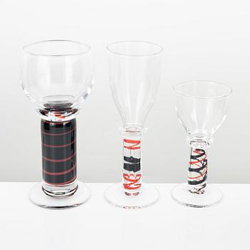 Erik Höglund, a 72 pieces glass service, Studioglas Strömbergshyttan, Sweden 1990.