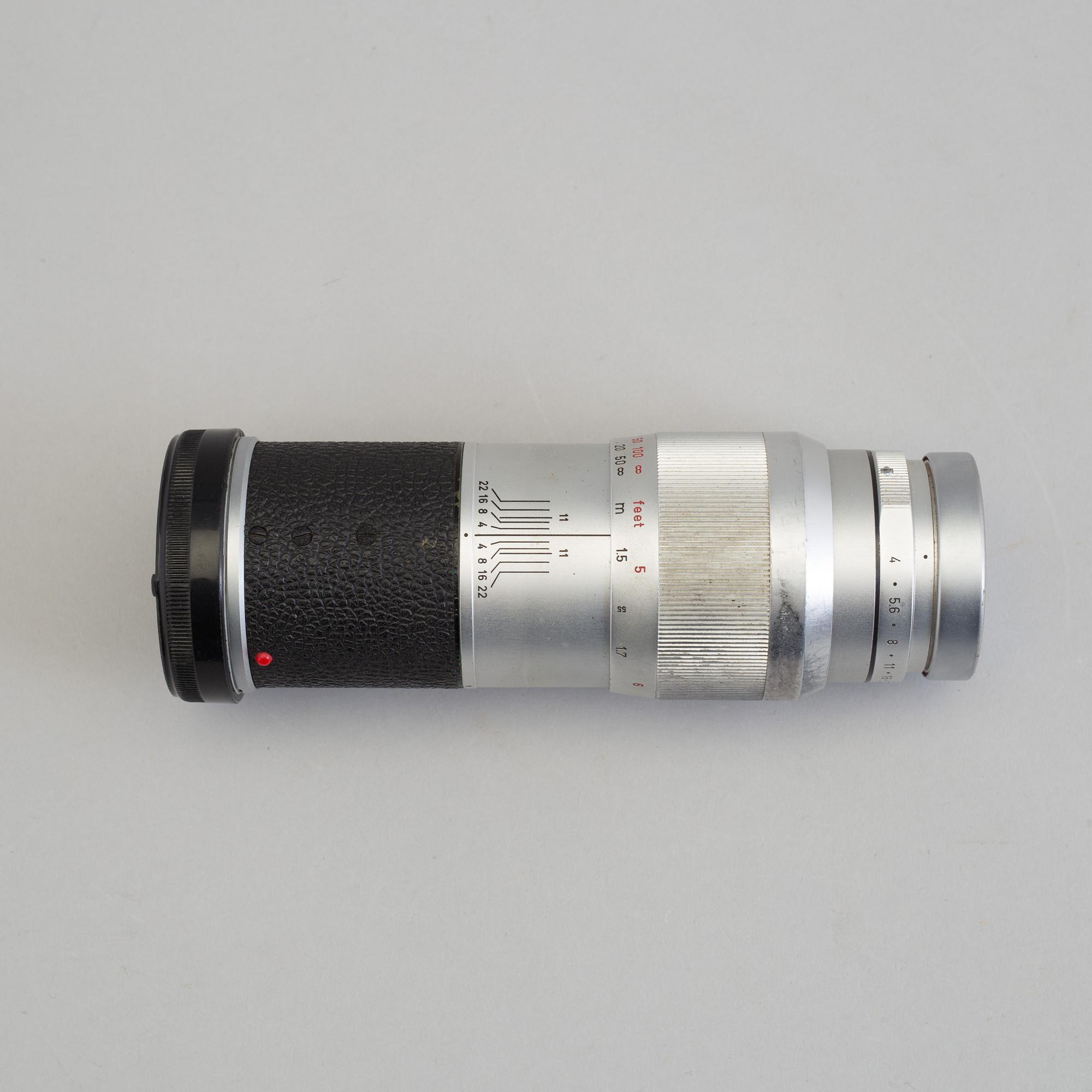 A Chrome Elmar 1:4 / 135 lens no 1894010, Ernst Leitz, Wetzlar.