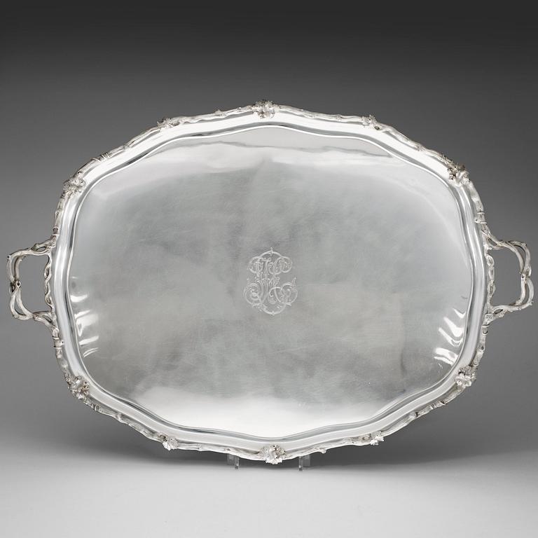 A Russian 19th century silver-tray, Carl Tegelsten, St. Petersburg 1850.
