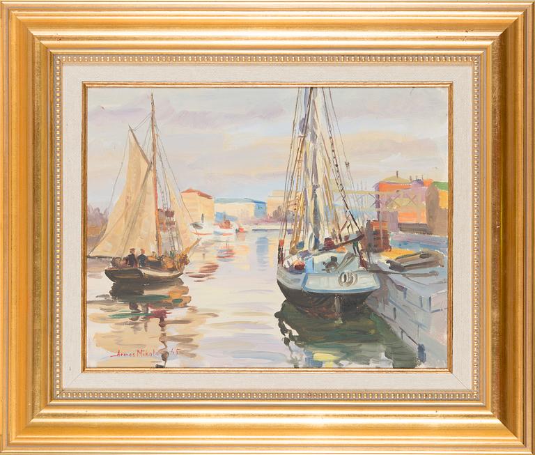 Armas Mikola, Segelbåtar på Aura-floden.