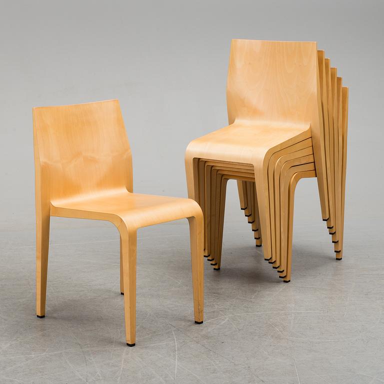 A set of seven chairs, Riccardo Blumer, Alias SpA, Italy. Late 20th century.