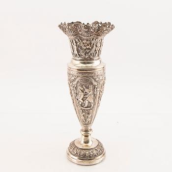 A 20th century silver vase (no hallmarks).