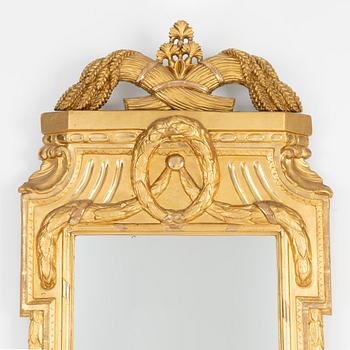 A Gustavian giltwood mirror by J. Åkerblad (master in Stockholm 1758-99).