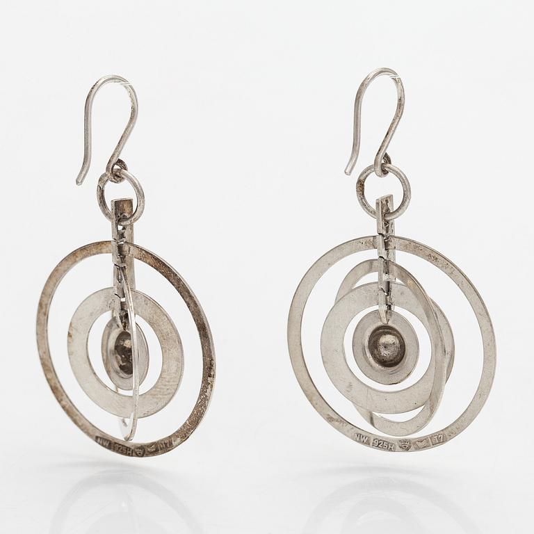 Tapio Wirkkala, A pair of sterling silver earrings 'Silver moon'. Westerback, Helsinki 1972.