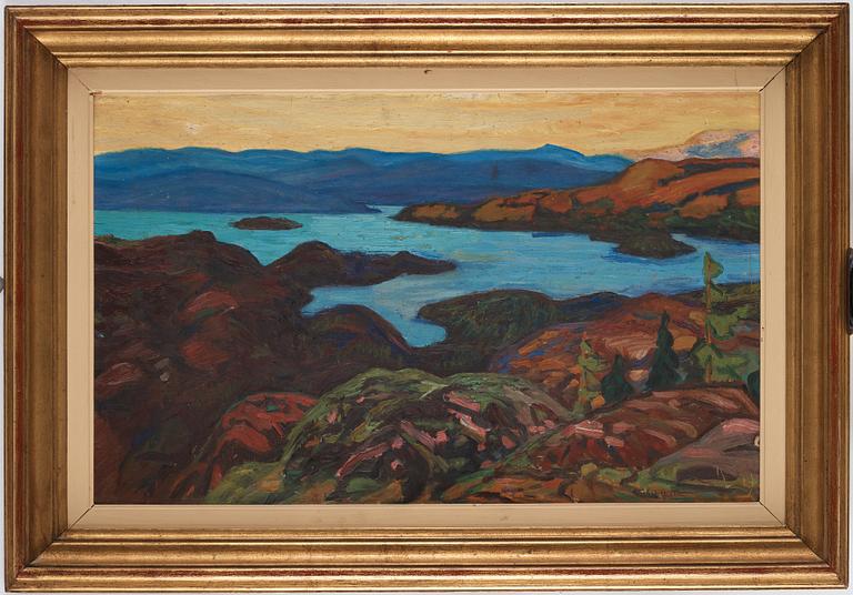 Helmer Osslund, ”Sommarafton (Ångermanälven)” (Summers eve, Ångerman river, scene from the north of Sweden).