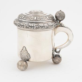 Dryckeskanna, barockstil, silver, GAB, Stockholm, 1923.