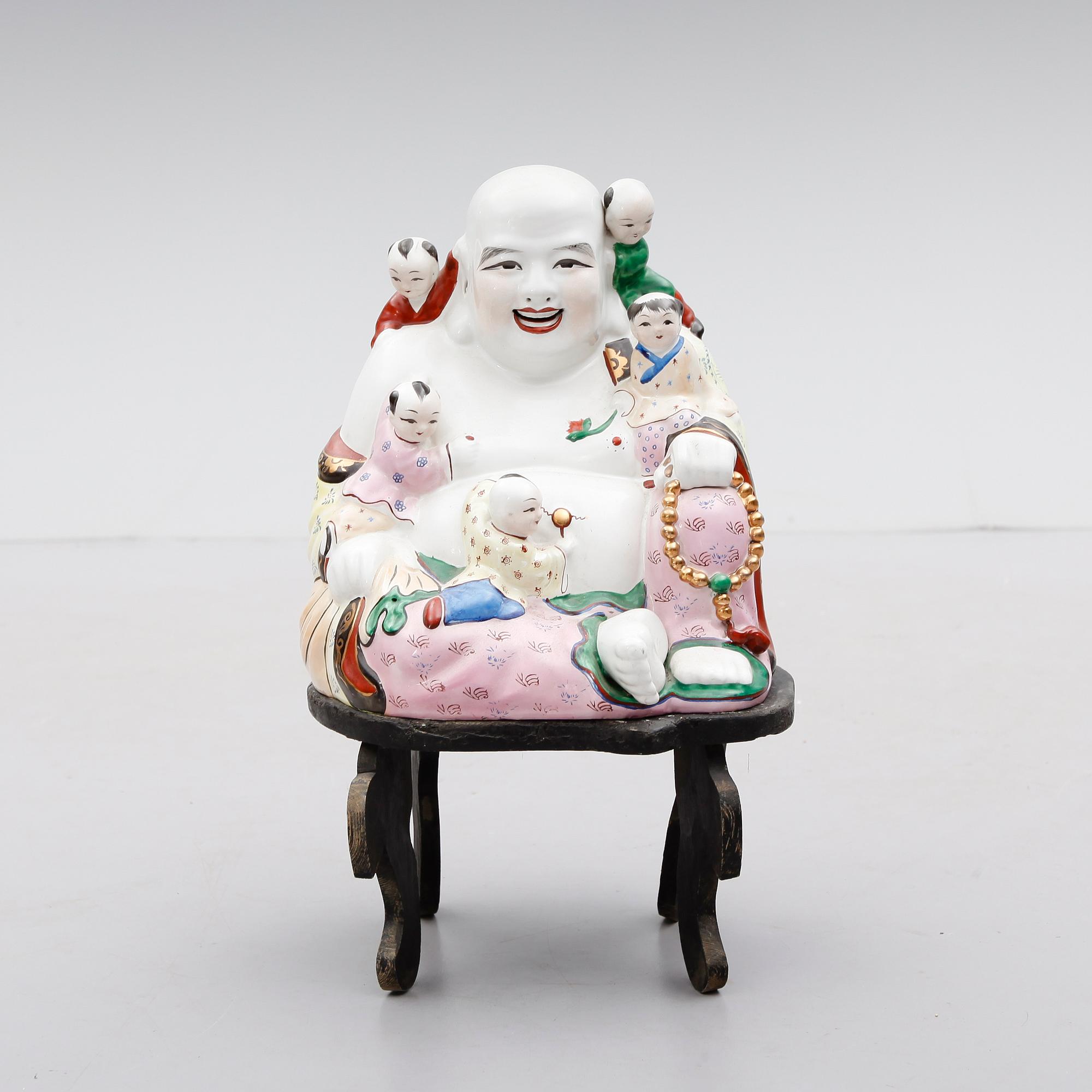 FIGUR, porslin, Buddha, Kina, 1900-/2000-tal.