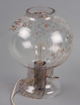 BORDSLAMPA, glas, Orrefors. 1900-tal.