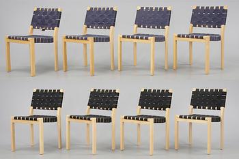 STOLAR, 8 st, modell 611, Alvar Aalto, Artek, 1900-talets andra hälft.