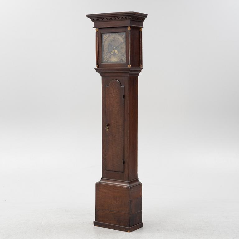 An oak longcase clock, John Vale, England, late 18th century.