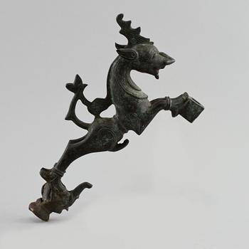 DEKORELEMENT, 3 st, brons, orientaliska, 1900-tal.