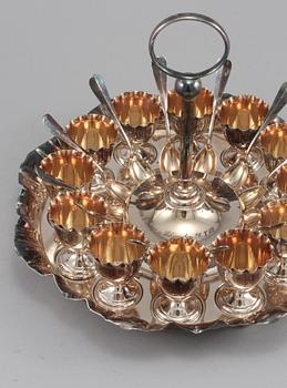 ÄGGSERVIS, nysilver, WMF, Tyskland, 1900-talets början.