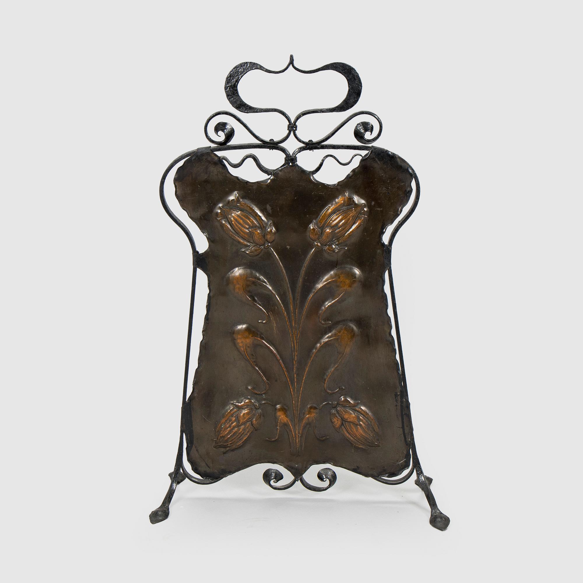 Fire screen, early 20th century.