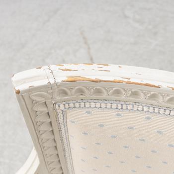 Karmstolar ett par, gustavianska, 17/1800-tal.