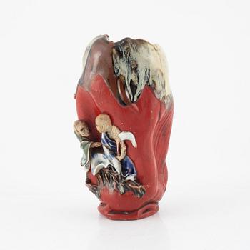 A Japanese 'sumida ware' vase, signed Koko, Meiji.