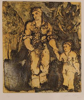 Sandro Chia, etsching in colours and aquatint, 1985, 30/50.
