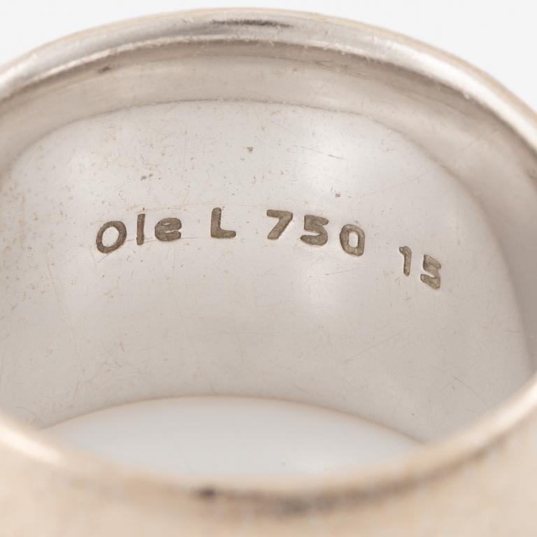Ole Lynggaard ring 18K white gold set with a round brilliant-cut diamond, "Love you".