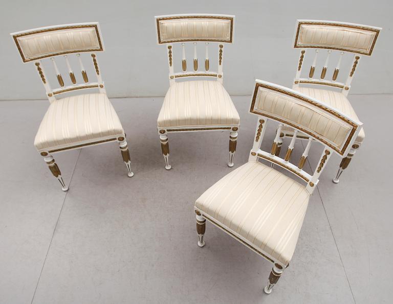 STOLAR, 4 st, gustaviansk stil, 1800-/1900-tal.