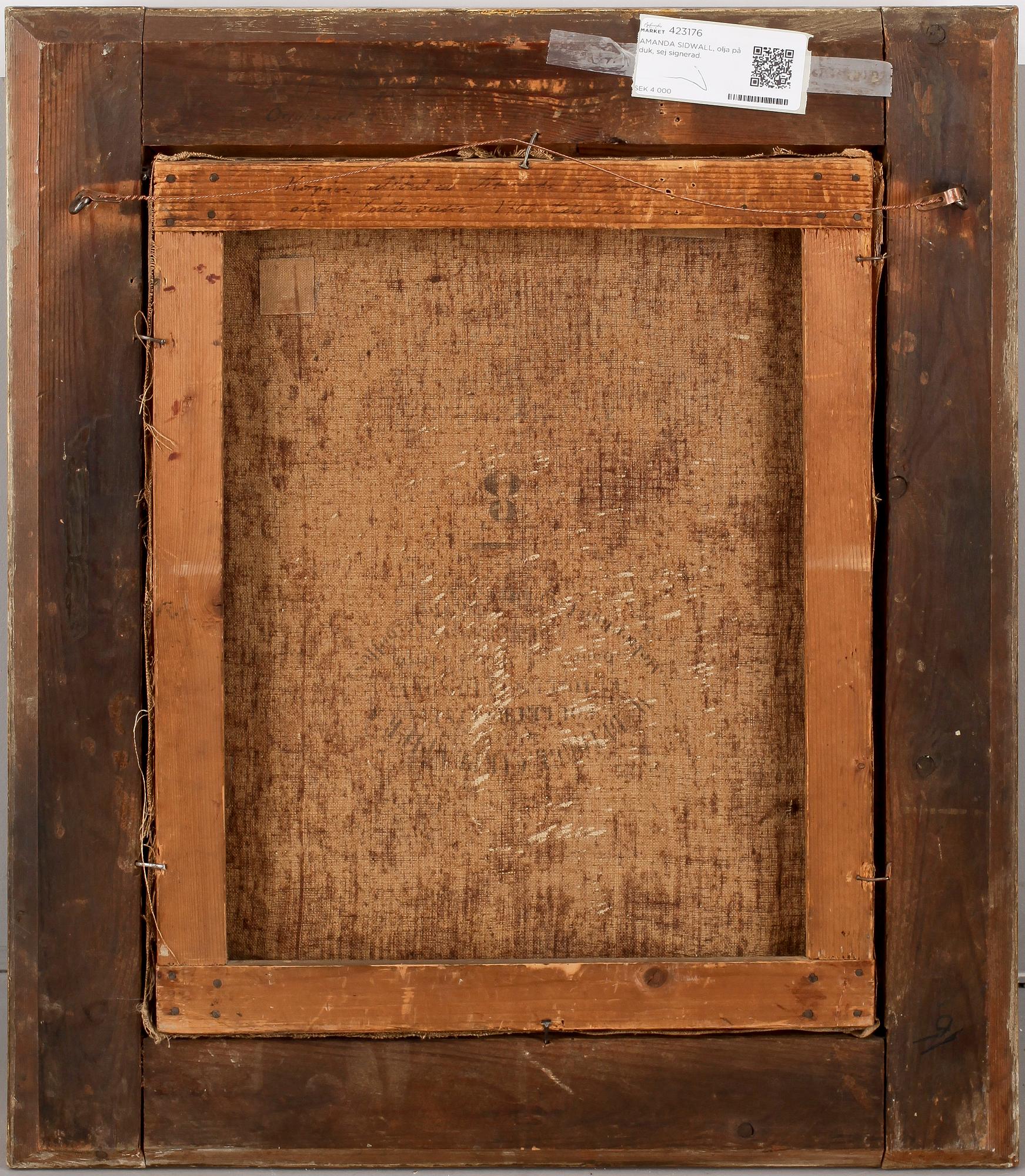 AMANDA SIDWALL, olja på duk, ej signerad.