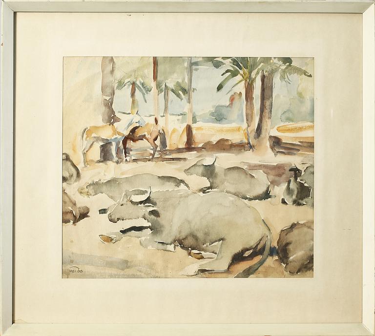 FAIK HASSAN, tillskriven, akvarell, sign.